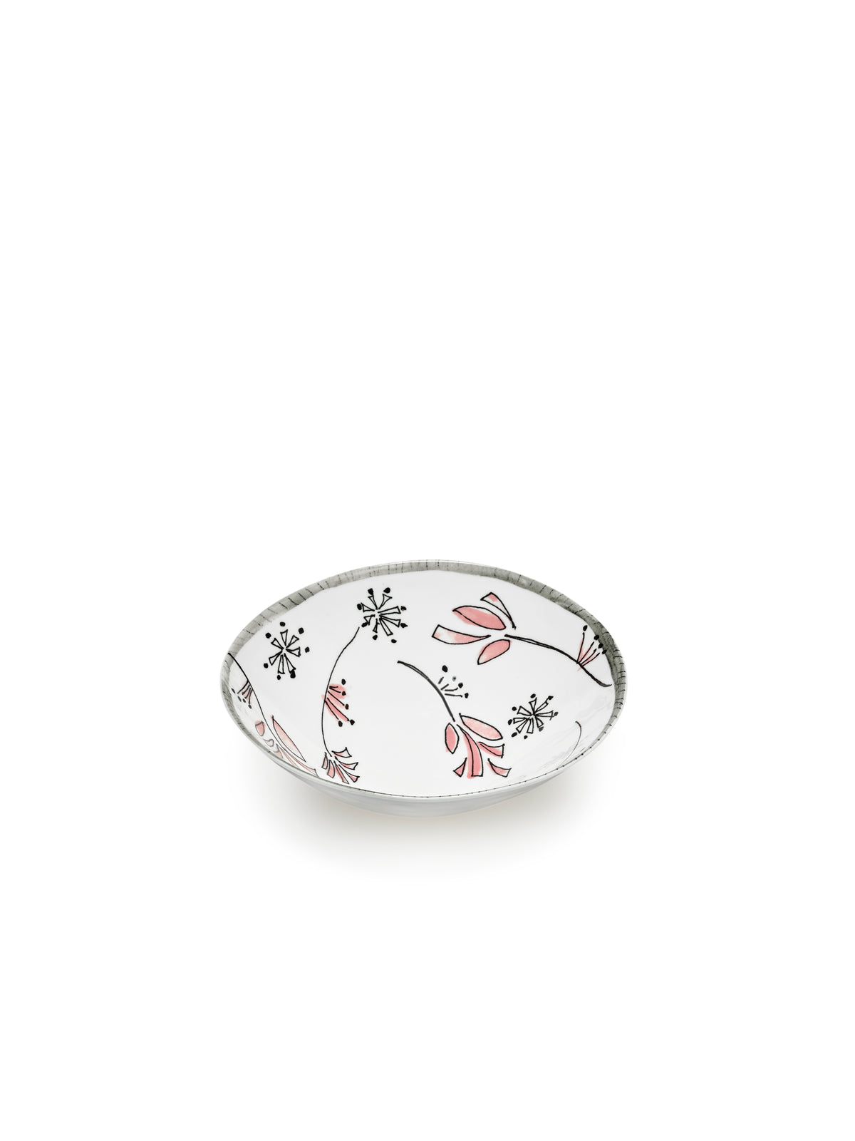 Midnight Flowers - Lot De 2 Bols Bas - M - Porcelaine Bone China - Fiore Rosa