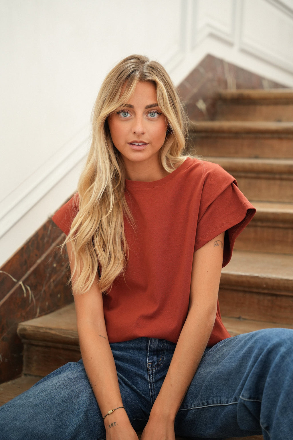 T-Shirt Girocollo Lizo - Terracotta