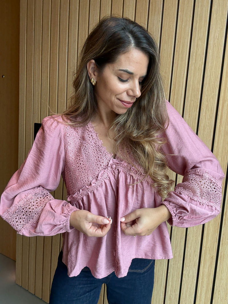 Pink Iris Blouse