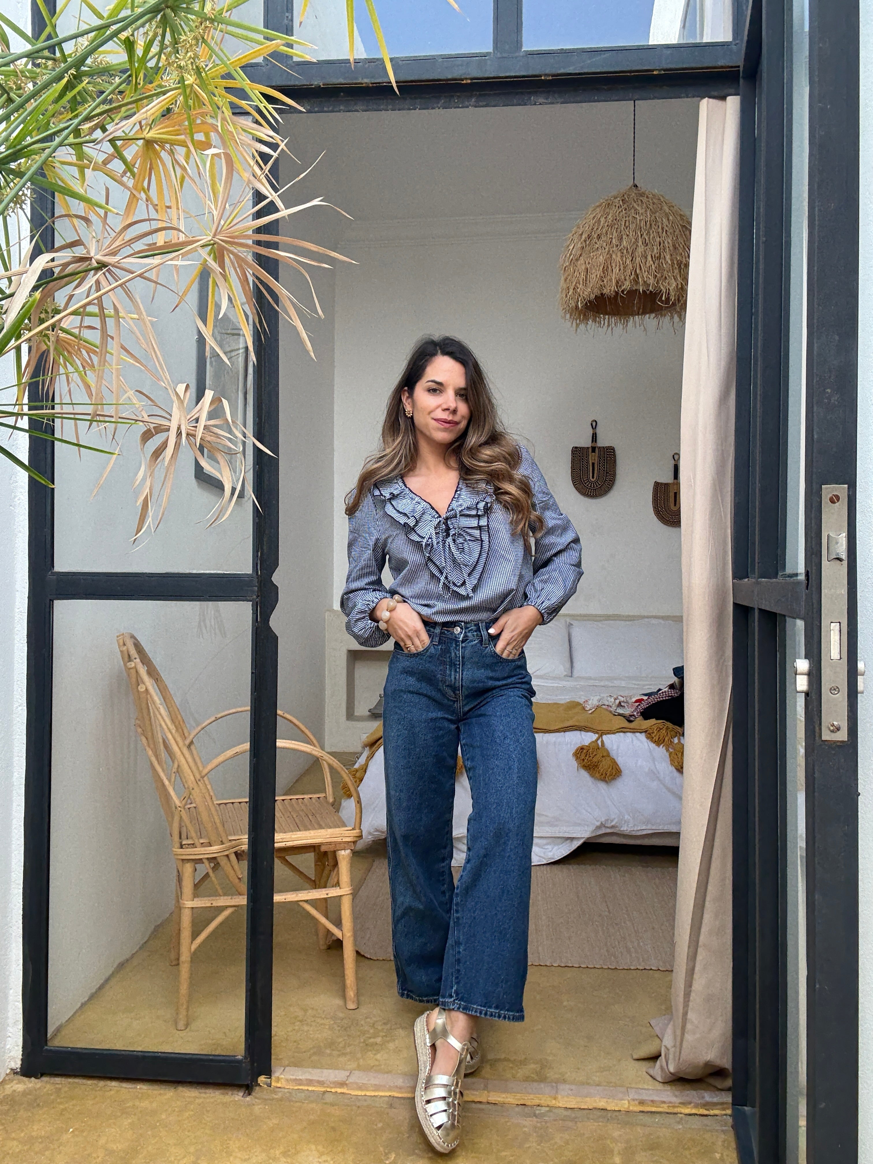 Blusa Stella Vichy Azul Marino