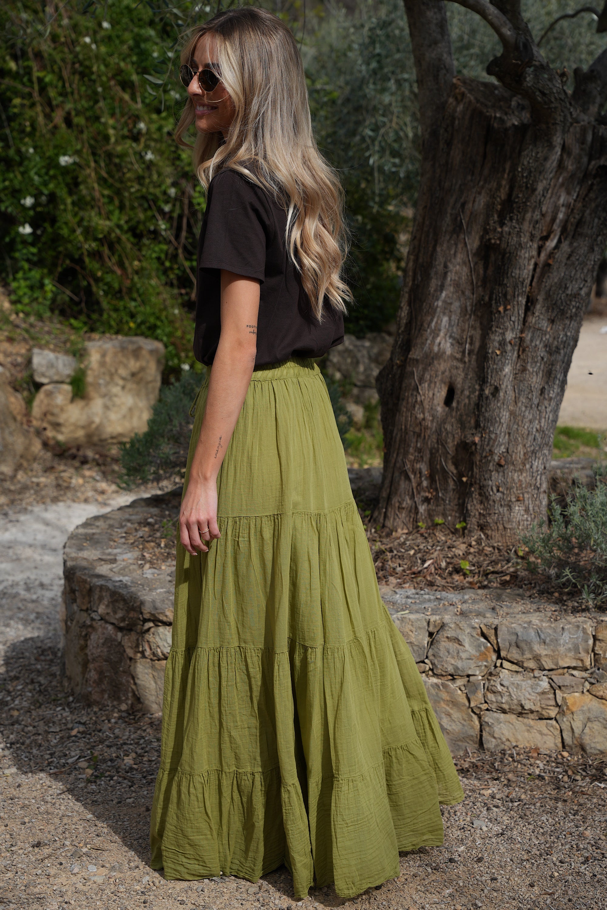 Jupe Longue Chloé - Olive