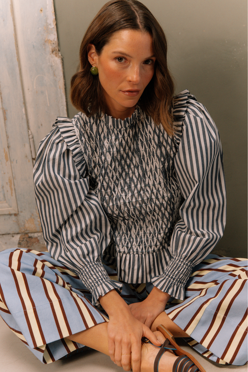 Blouse Iris - Rayée Bleu Et Blanche