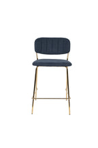 Jolien - Bar & Counter Stool - Fabric - Gold/Dark Blue