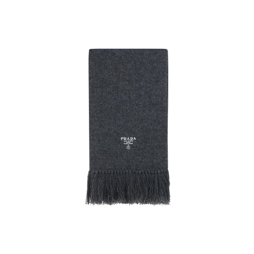 Foulard Logo Prada Cashmere - Homme - Grey