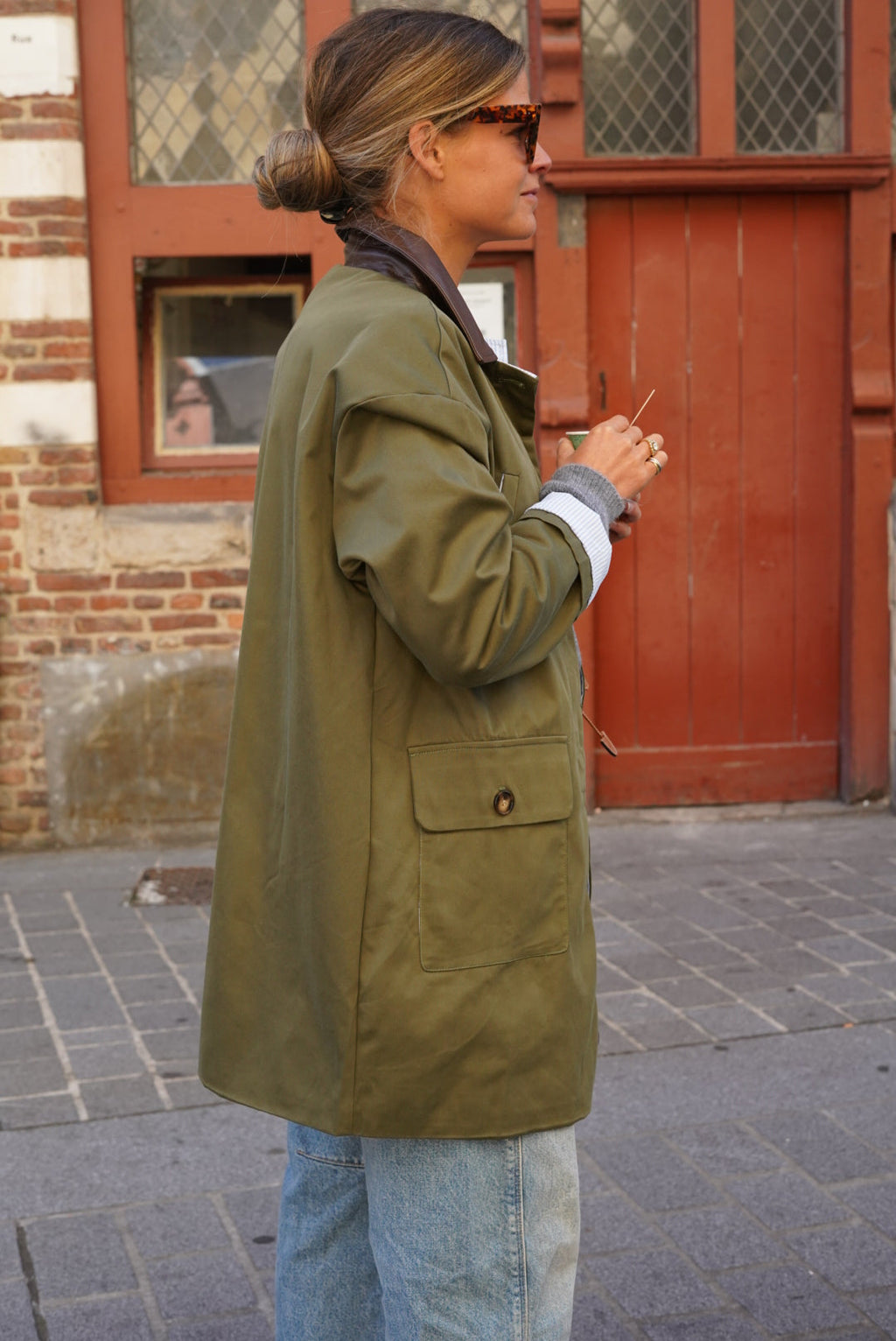 Constance Khaki Mid-Length Jacket