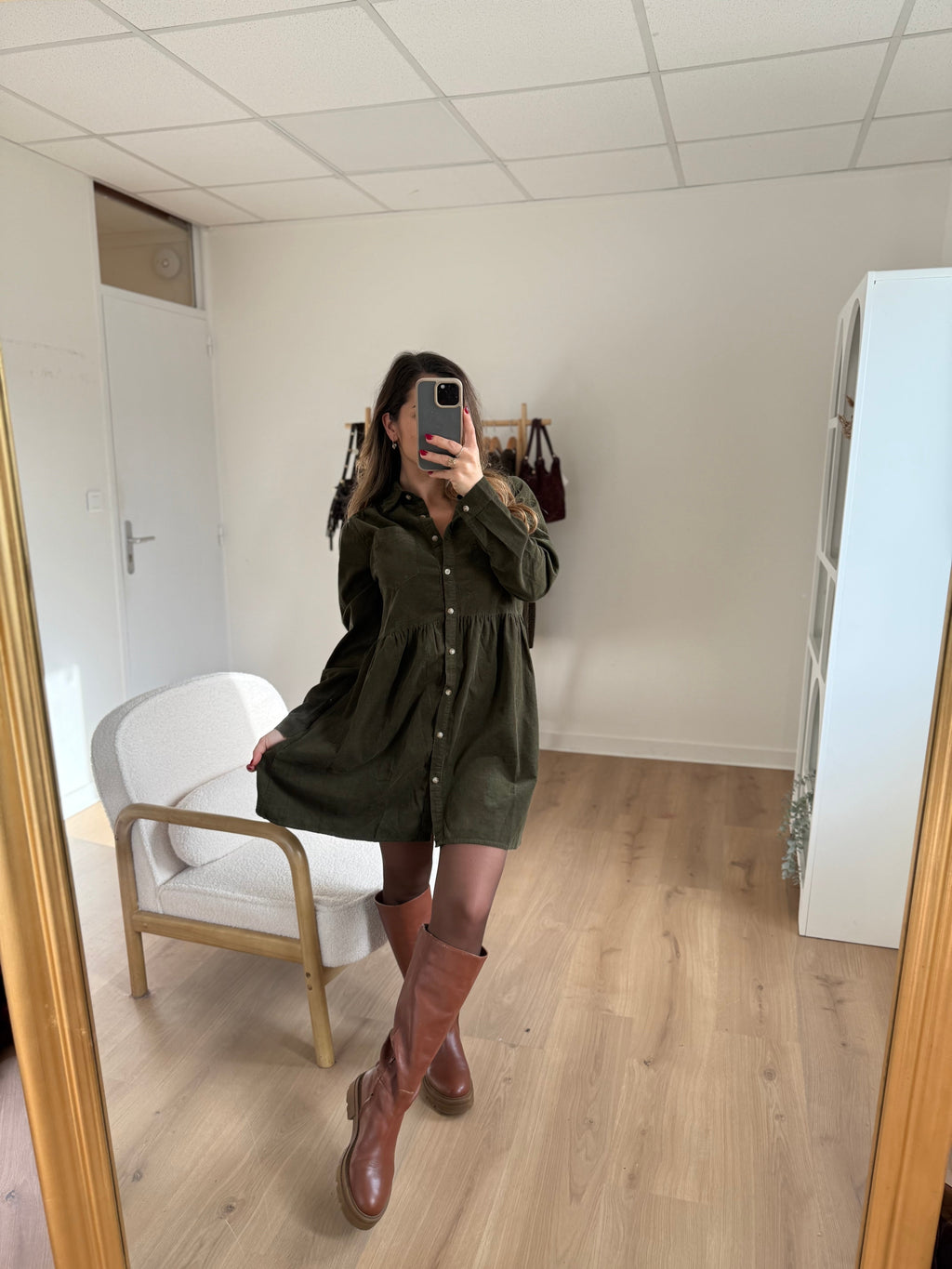 Vestido Victoria Caqui