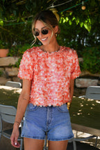 Blouse À Sequins Liza - Orange