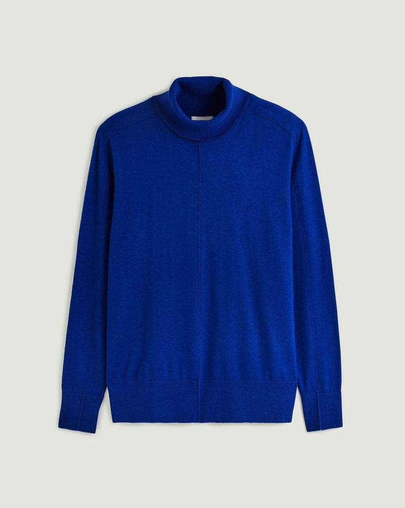 Pull Col Roule - Bleu Outremer - Femme