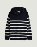 Pull Mariniere A Capuche - Bleu Marine - Femme