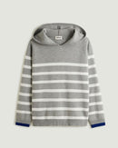 Pull Mariniere A Capuche - Gris Moyen - Femme