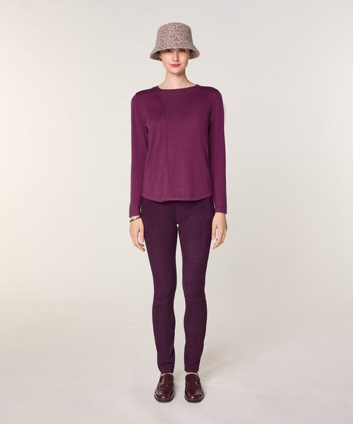 Jersey Cuello Redondo - Cassis Violet - Mujer