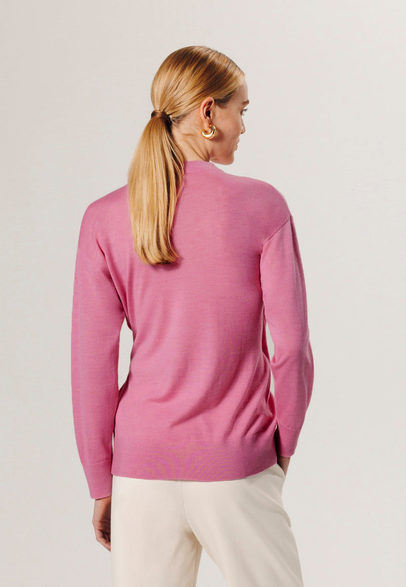 Pull Cache Coeur - Rose Bonbon - Femme