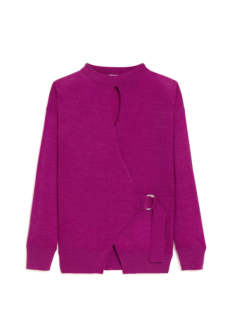 Pull Cache Coeur - Rose Fuchsia - Femme