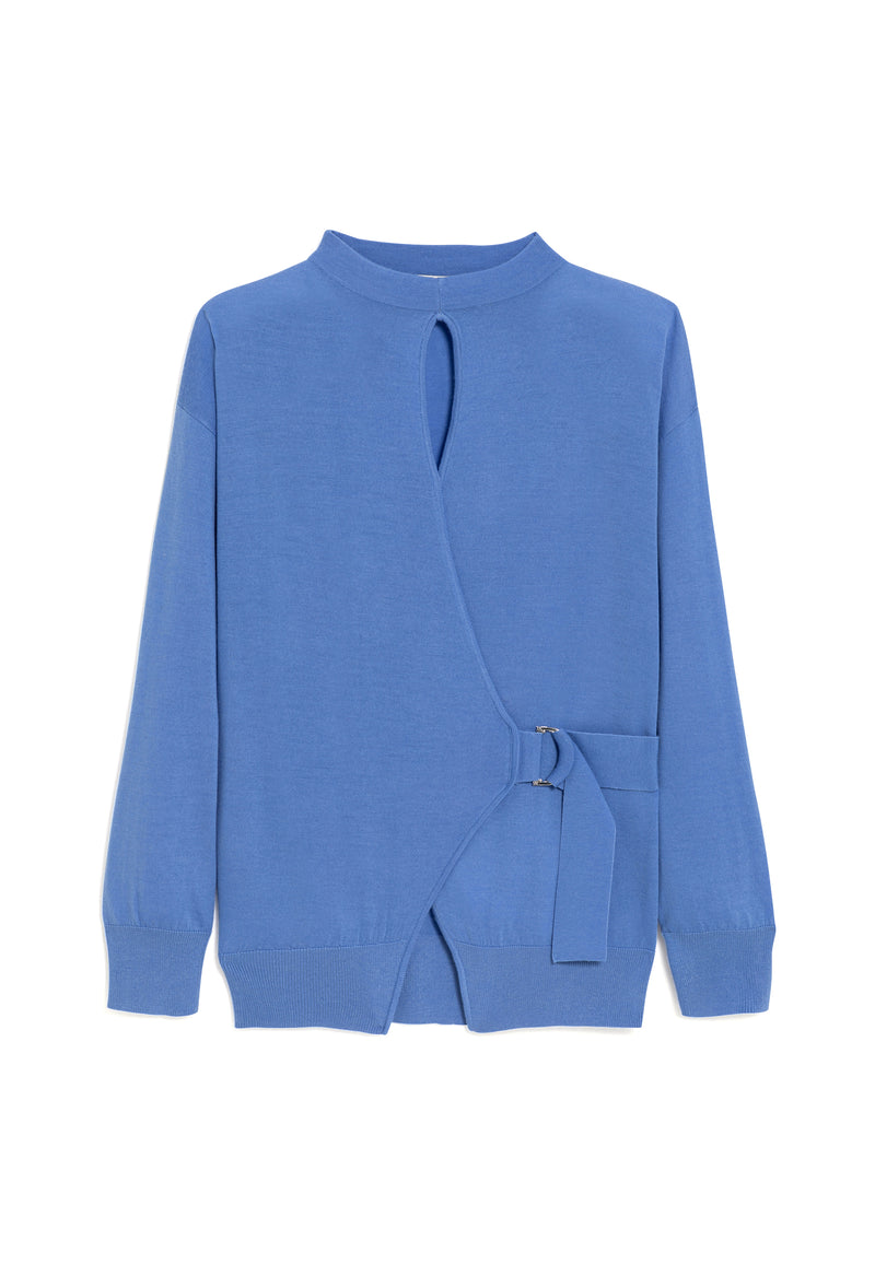 Pull Cache Coeur - Bleu Horizon - Femme