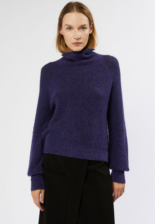 Pull Col Roule - Violet Fonce - Femme