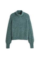 Pull Col Roule - Vert De Gris - Femme