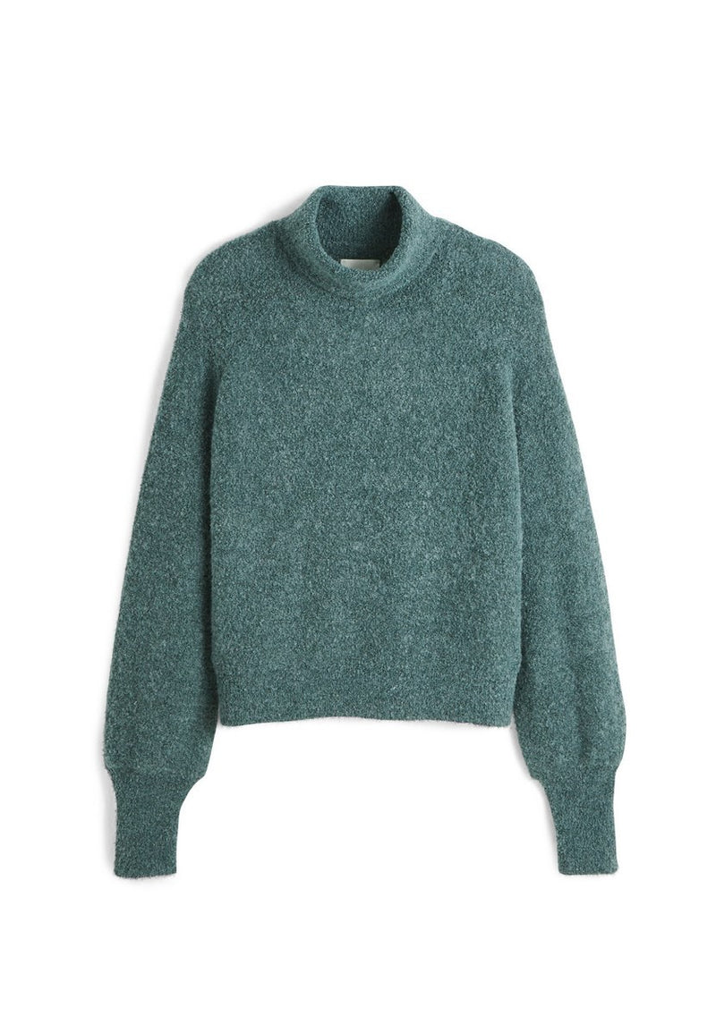 Pull Col Roule - Vert De Gris - Femme