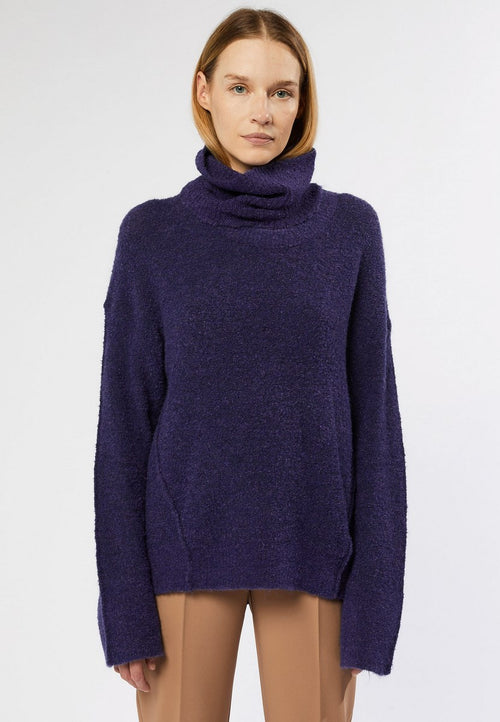 Pull Col Amovible - Violet Fonce - Femme