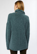 Pull Col Amovible - Vert De Gris - Femme