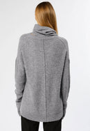 Pull Col Amovible - Gris Moyen - Femme