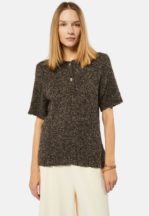 Polo Manches Courtes - Marron Taupe Chine - Femme