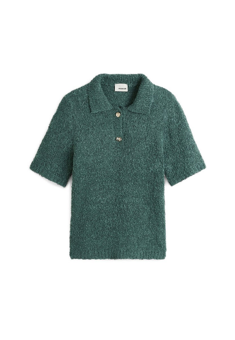 Polo Manches Courtes - Vert De Gris - Femme