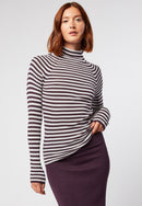 Pull Chaussette A Rayures - Violet Aubergine - Femme