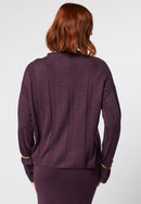 Pull Col Rond - Violet Aubergine - Femme