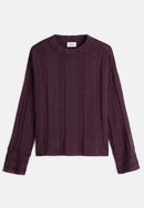 Pull Col Rond - Violet Aubergine - Femme