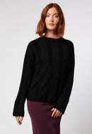 Pull Col Rond - Noir - Femme