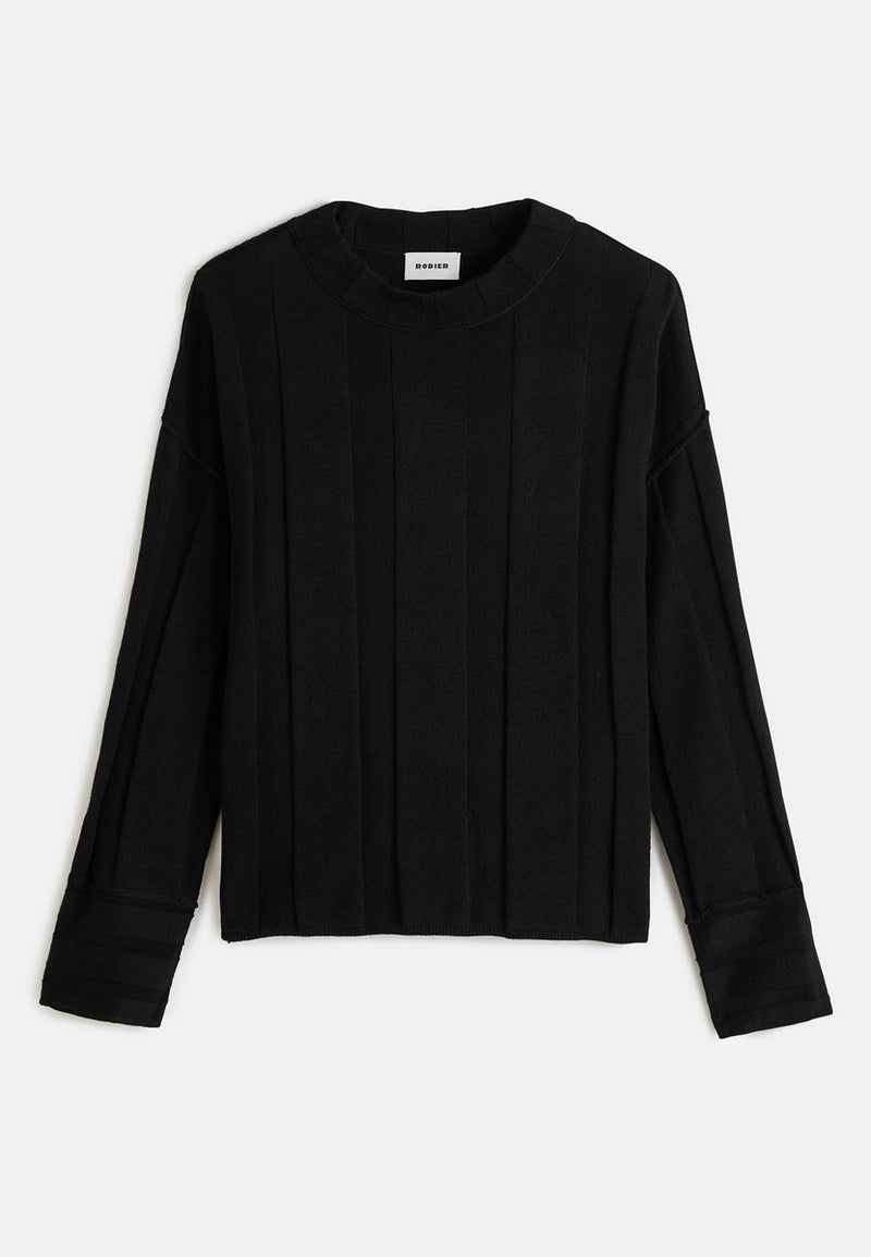 Pull Col Rond - Noir - Femme