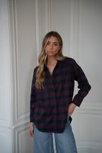 Amanda Burgundy - Checked Shirt