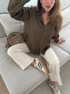 Veste En Jean Céleste Kaki