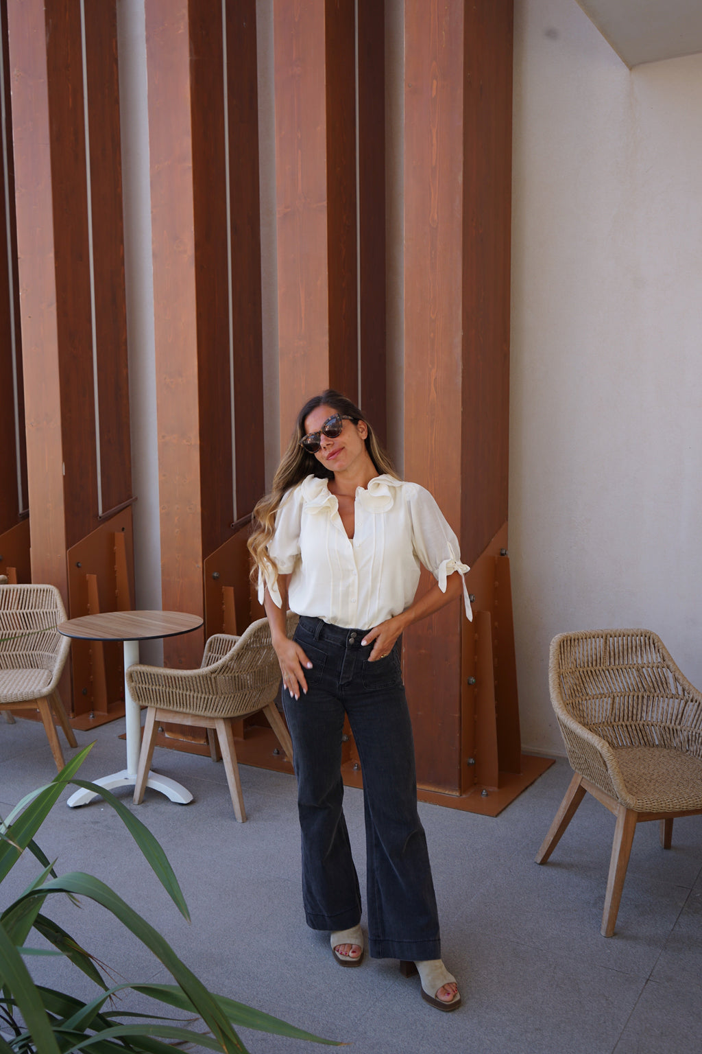 Mini Blouse Brune Beige
