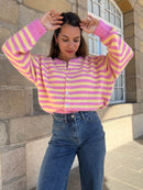 Pink And Yellow Solela Cardigan