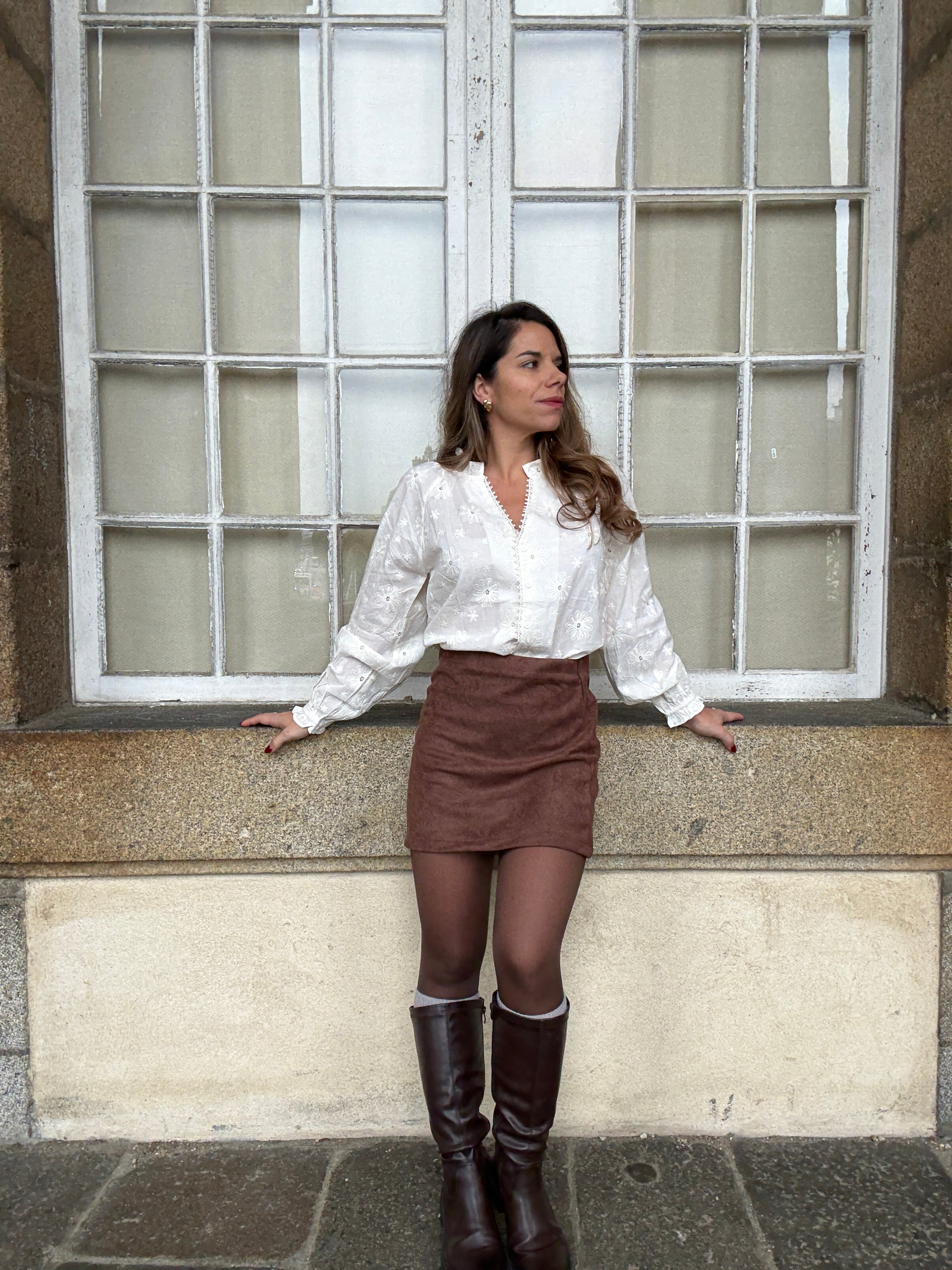 Irène faux suede skirt