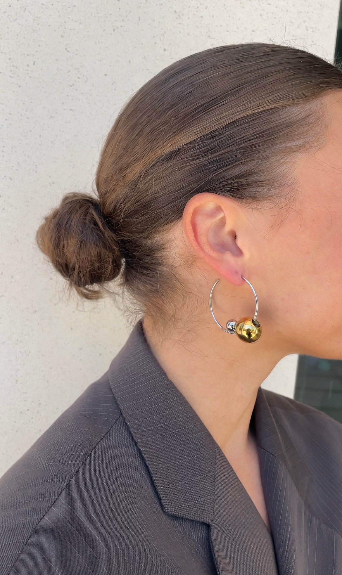 Boucles D'Oreilles Asymmetric Pearl