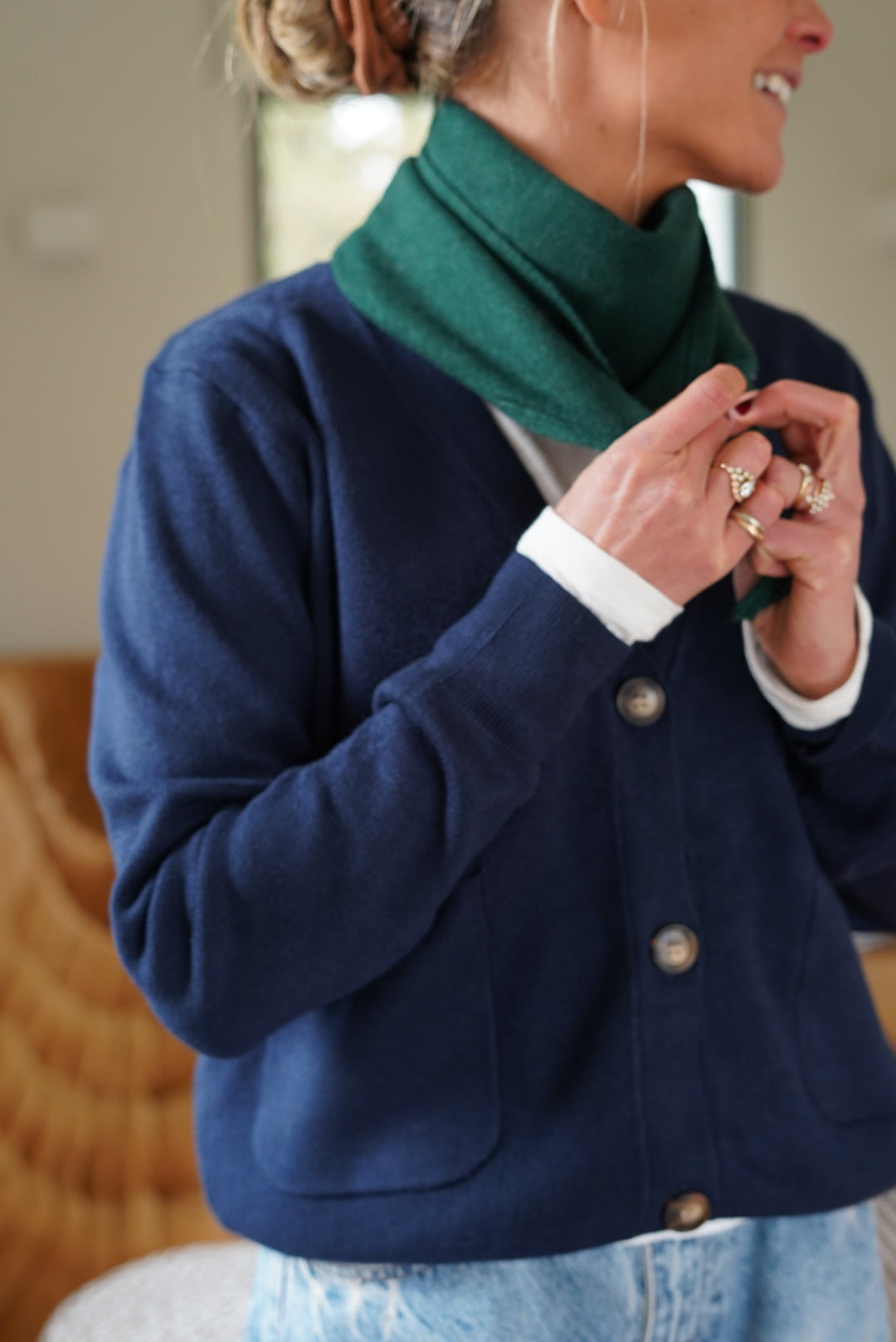 Dark Green Max Mesh Scarf