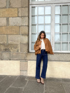 Chaqueta efecto antelina Léonie camel