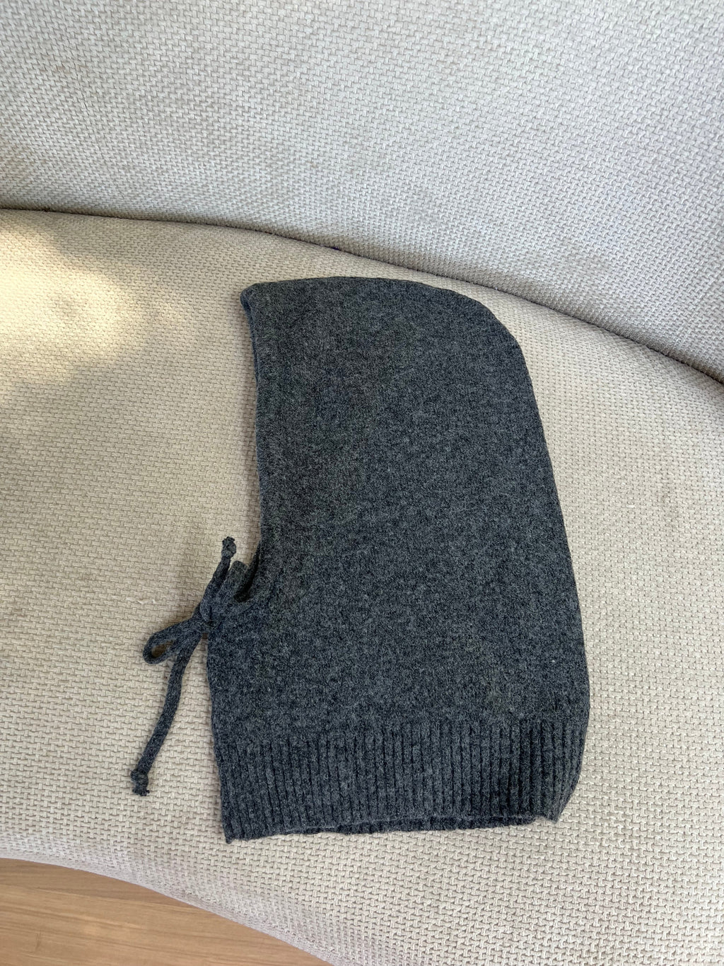 Grey wool and cashmere balaclava