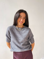 Gray Knitted T-Shirt