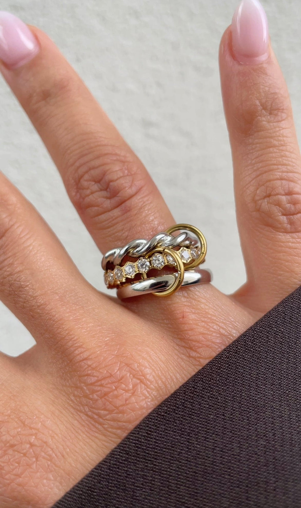 Anello couture intrecciato