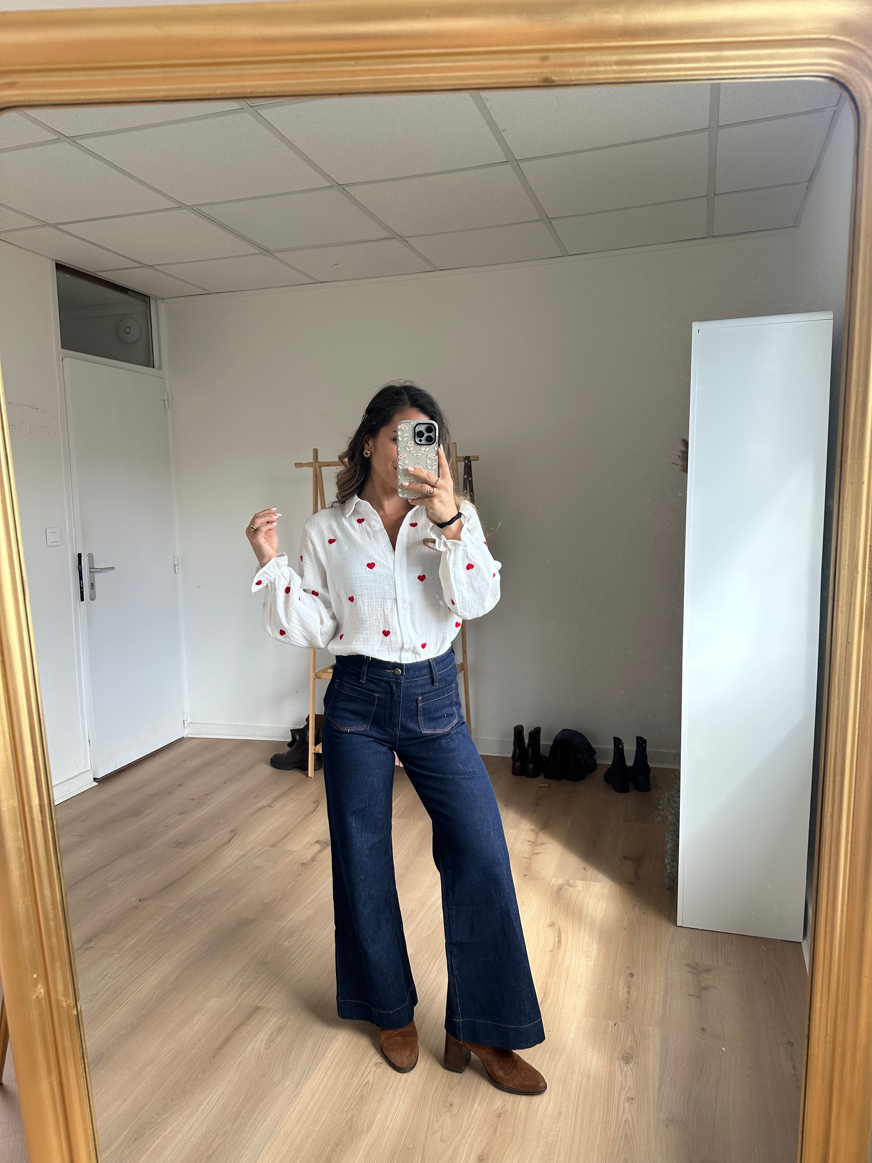 Victoire heart blouse in cotton gauze