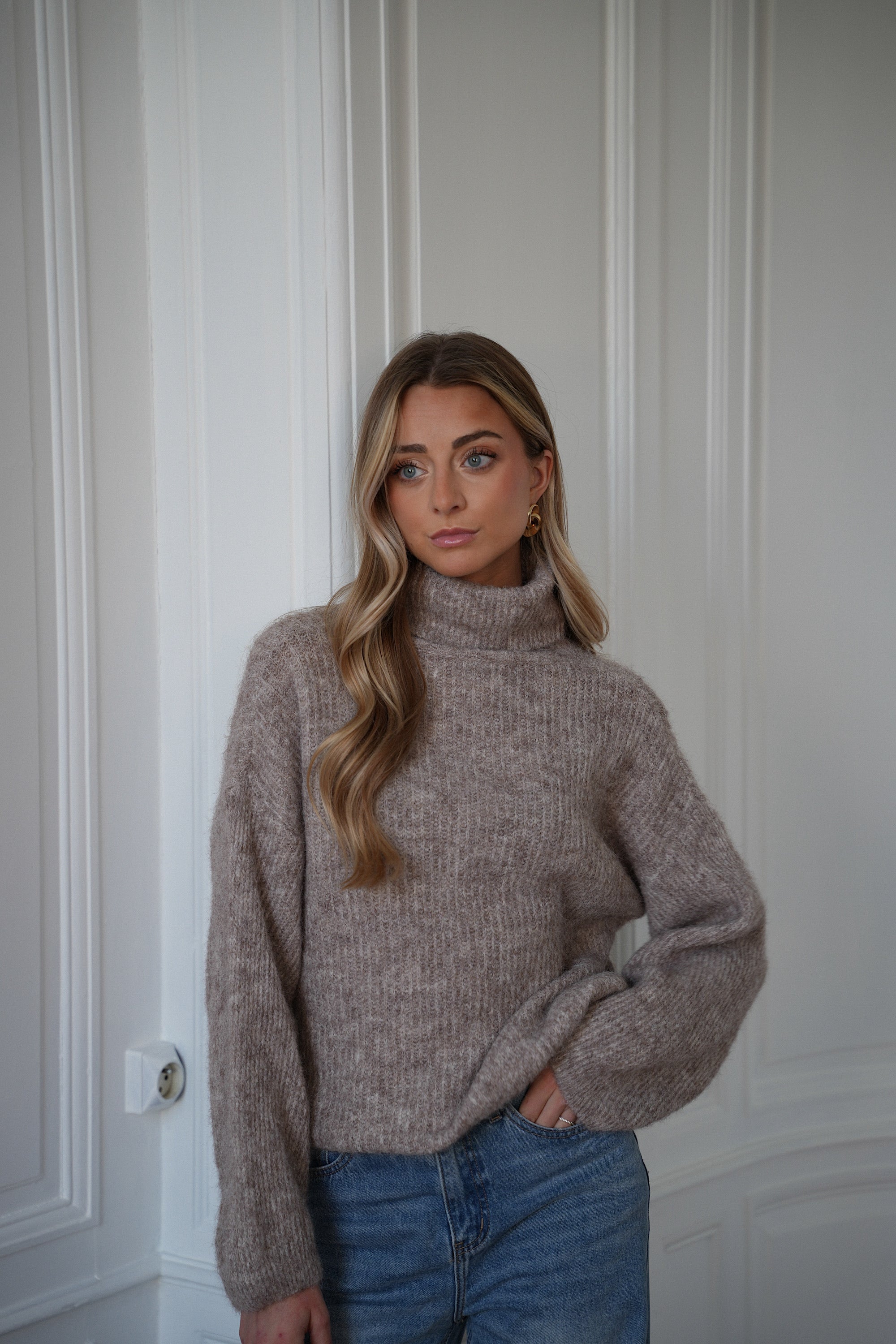 Sora Taupe - Jersey de cuello alto