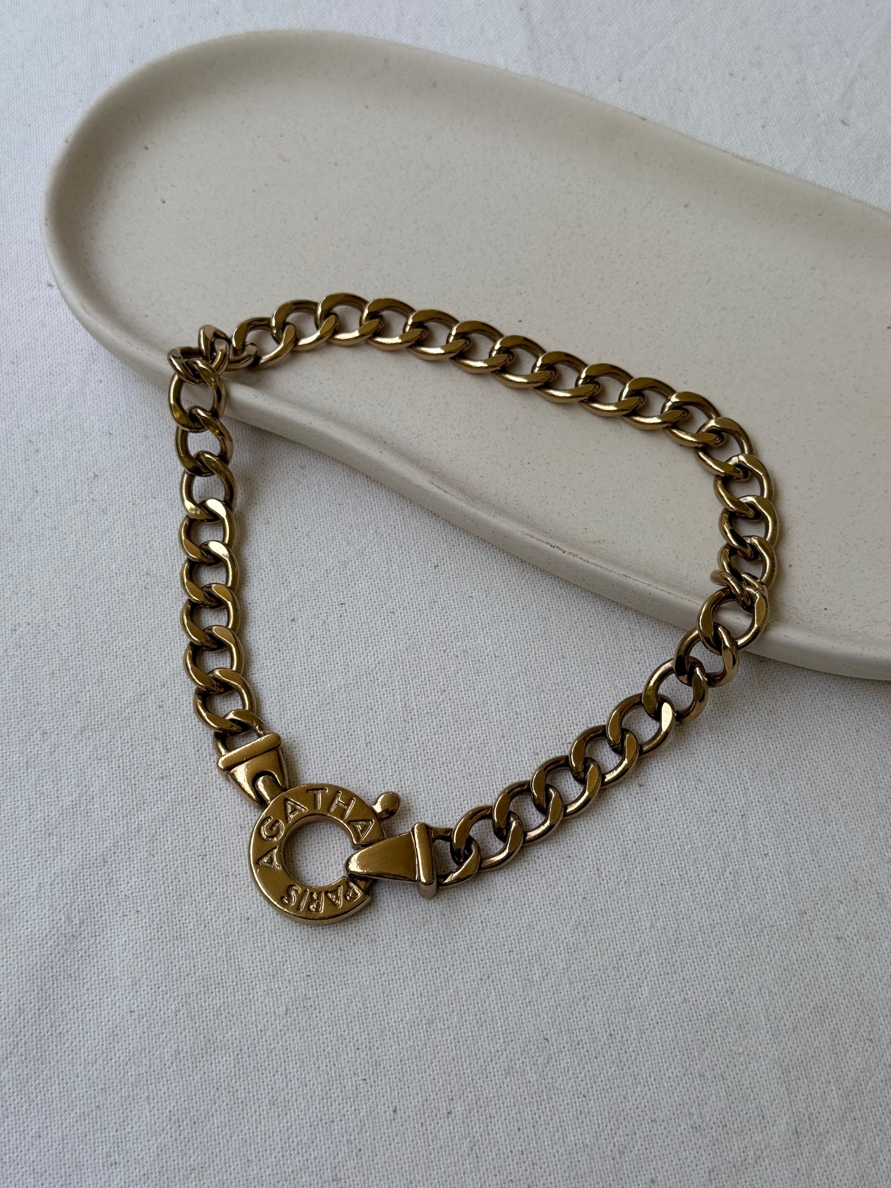 Collar Agatha vintage - Eslabones dorados