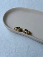 Vintage Earrings - Textured Gold Hoop Earrings