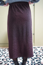 Bronze Glitter Eva Midi Skirt
