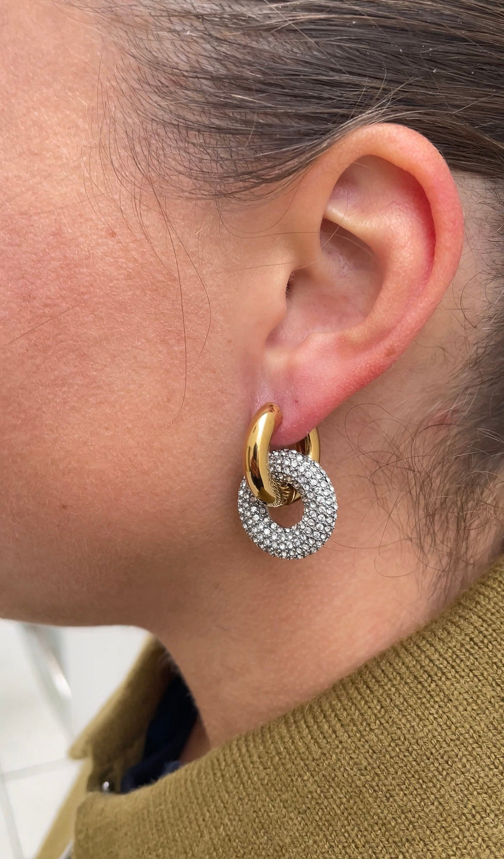 Asymmetric Festive hoop earrings