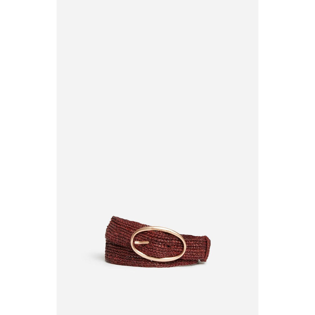 Ceinture Marron En Raphia 25Mm - Marron