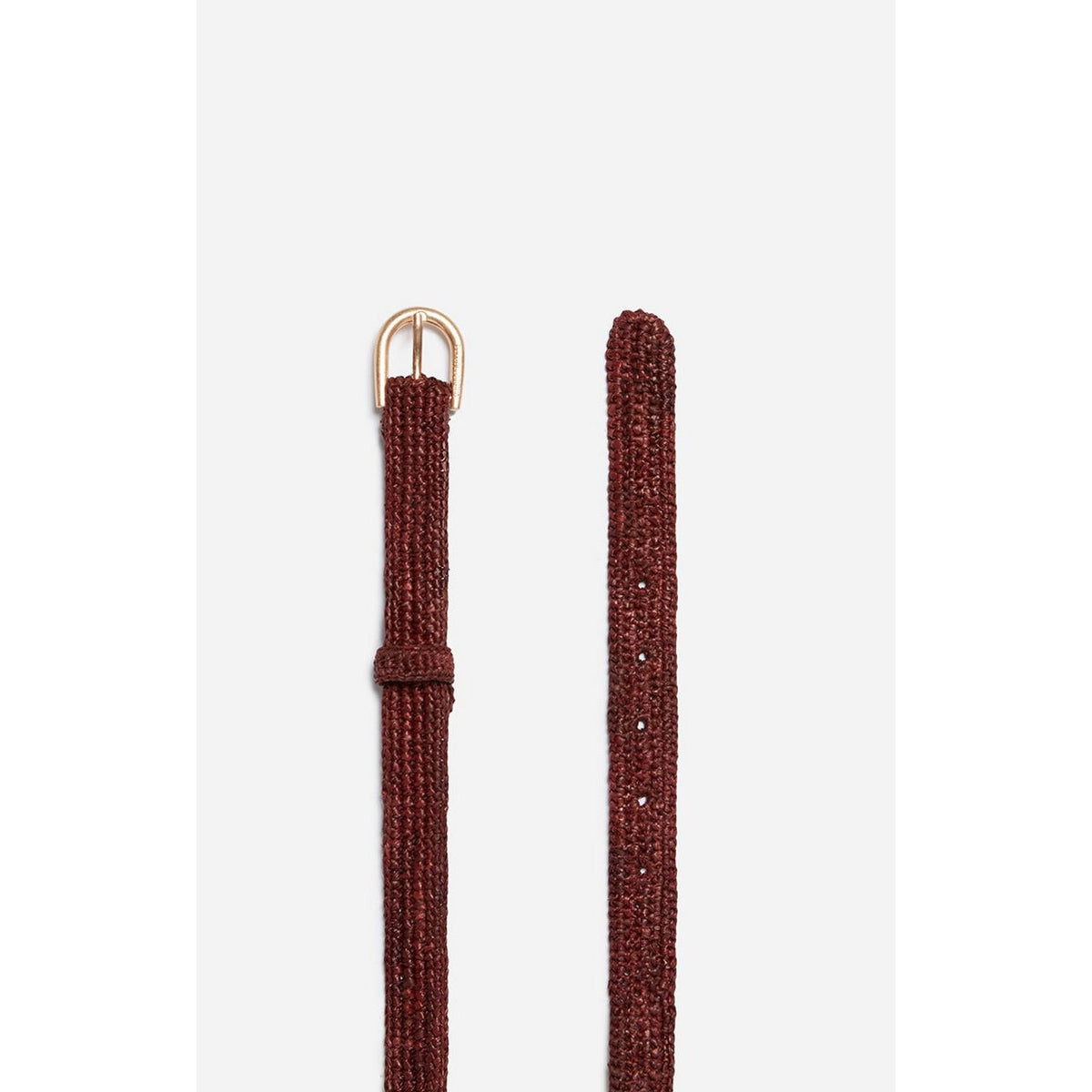 Ceinture Marron En Raphia 25Mm - Marron